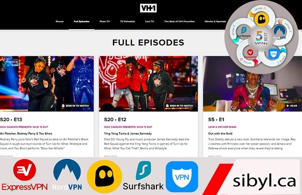 Top VPNs for streaming VH1 in Canada